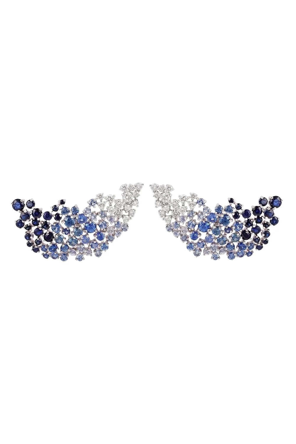 Blue Sapphire Ombre Scatter Ear Jackets