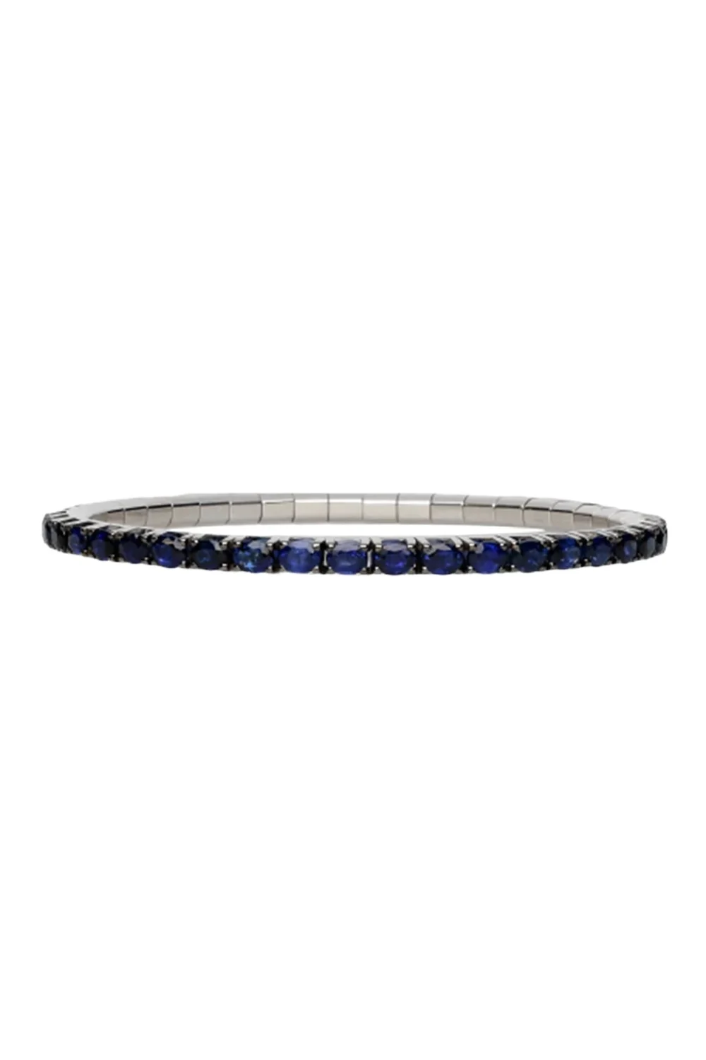 Blue Sapphire Oval Extensible Stretch Tennis Bracelet