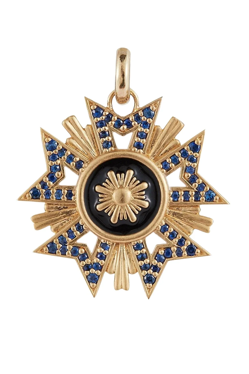 Blue Sapphire White Black Florence Medallion Charm