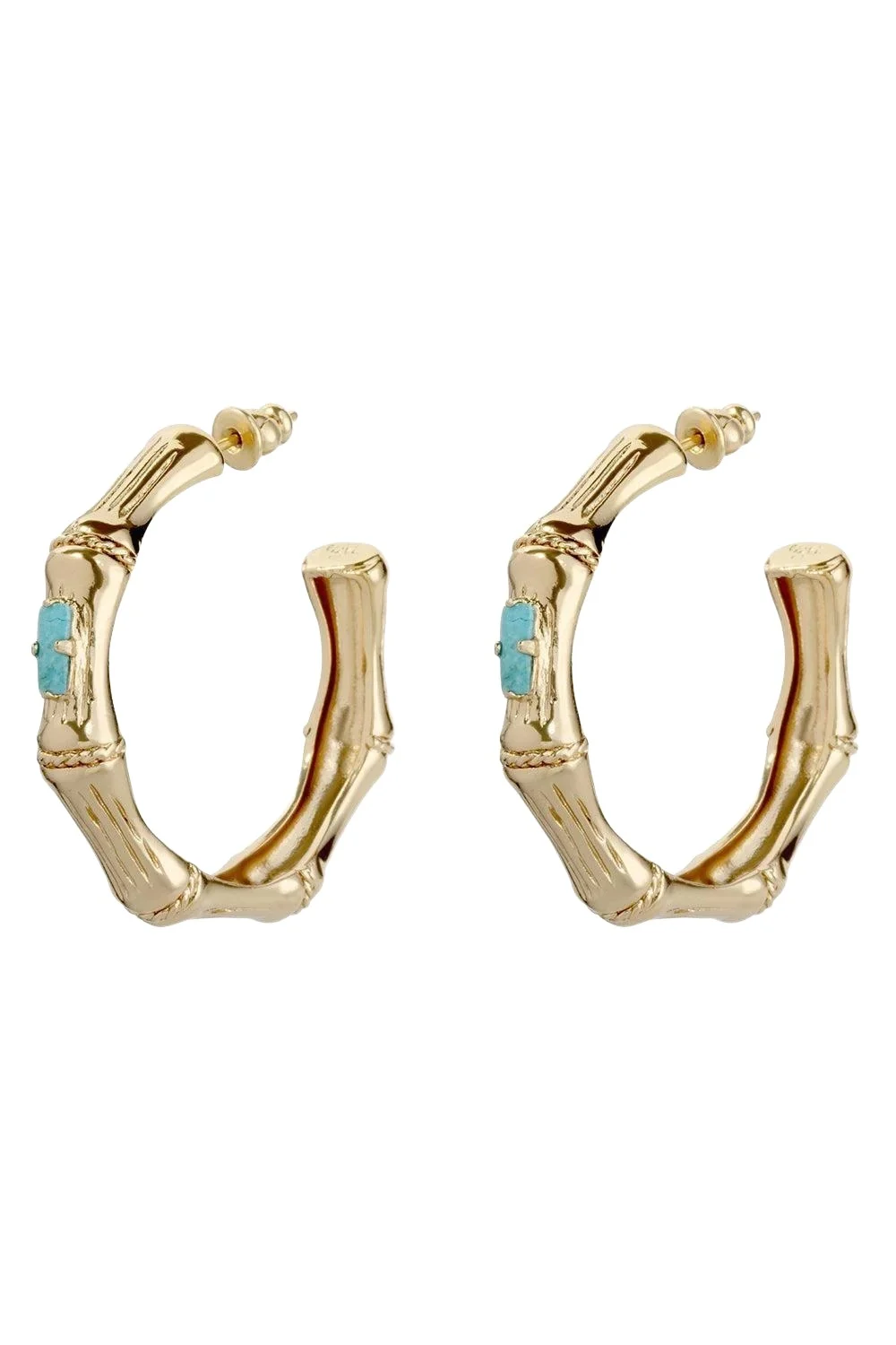 Blue Small Bamboo Strass Earrings Blue Small Bamboo Strass Earrings