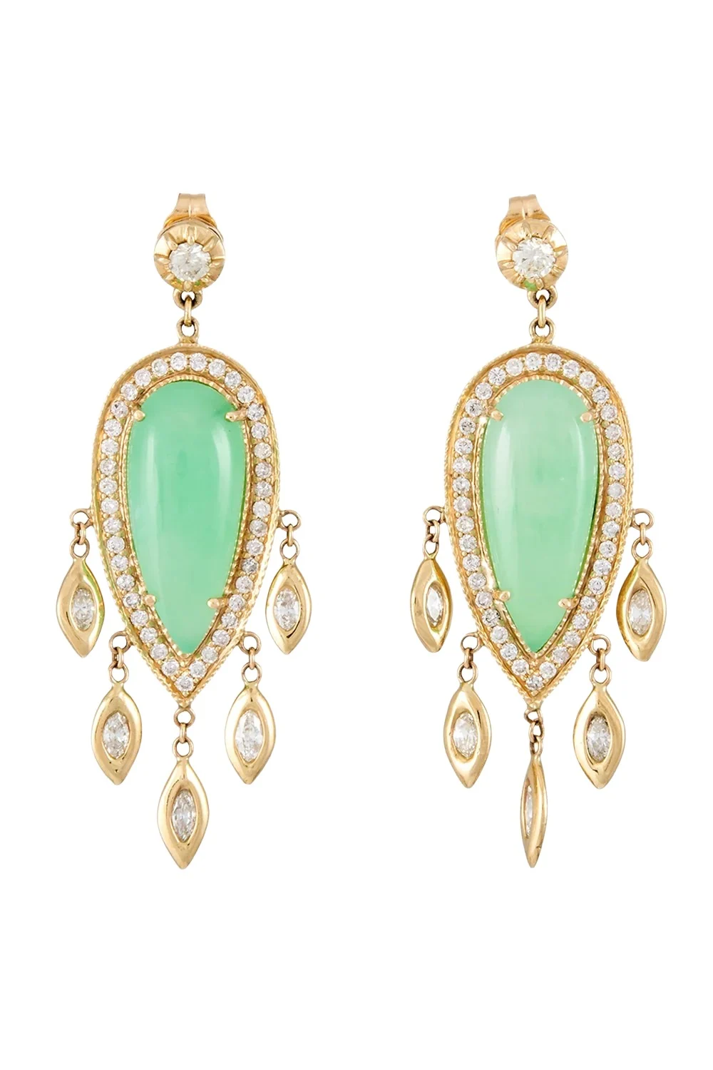 Jacquie Aiche Chrysoprase Teardrop Earrings