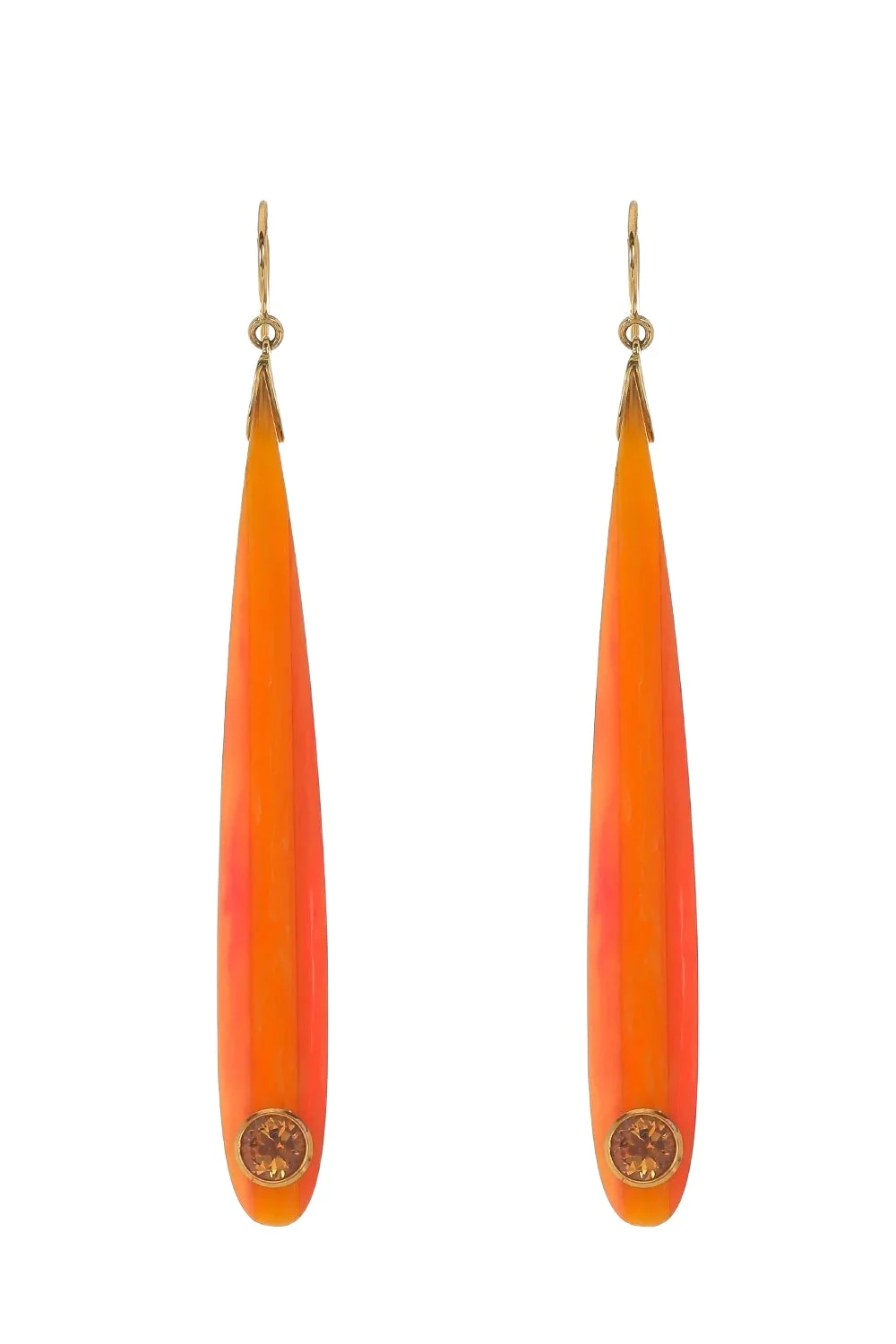 MARK DAVIS Citrine Garnet Orange Bakelite Earrings