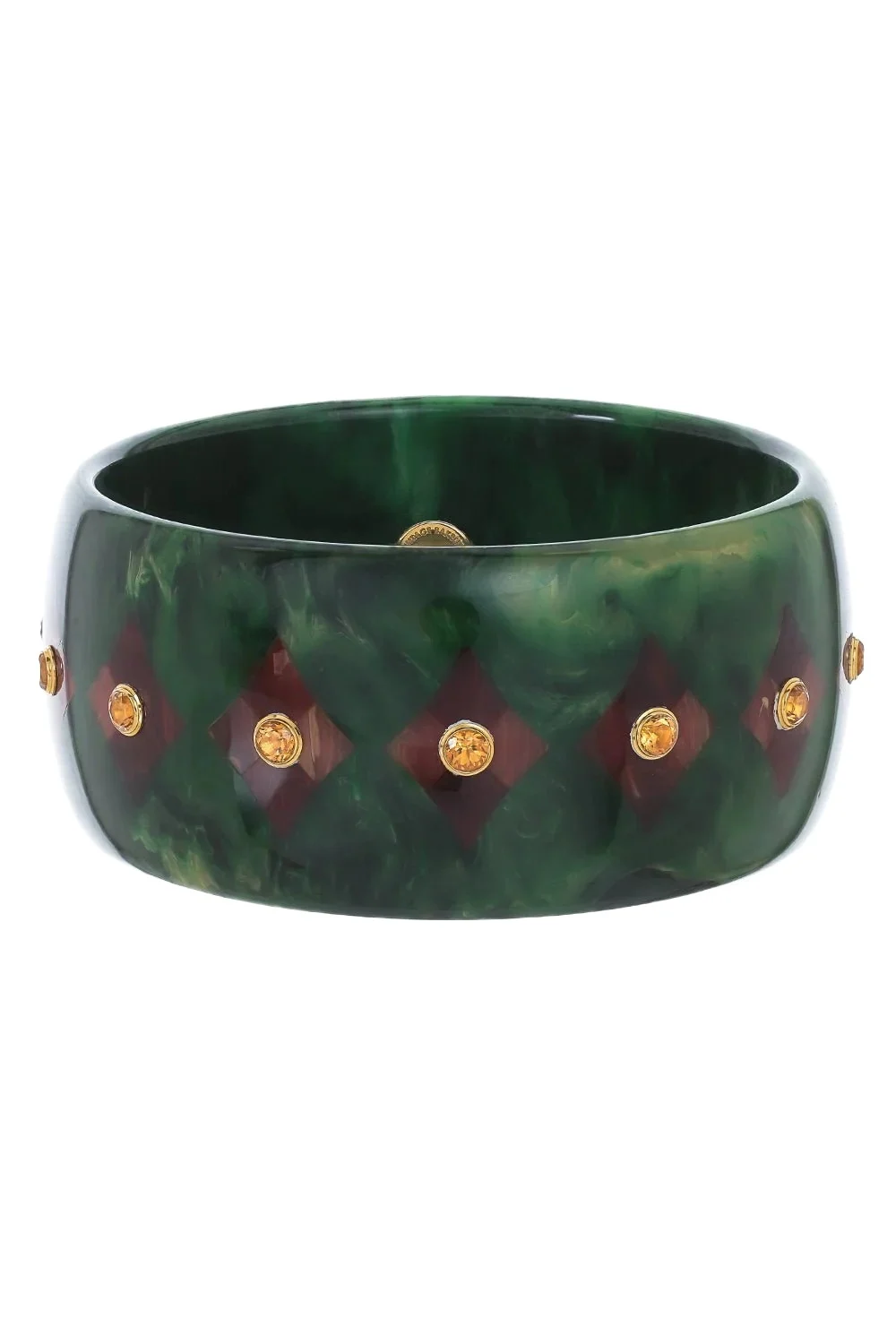 MARK DAVIS Citrine Green Bakelite Bangle