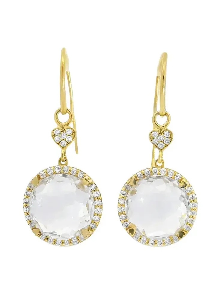 Clear Quartz Round Drop Earrings Clear Quartz Round Drop Earrings