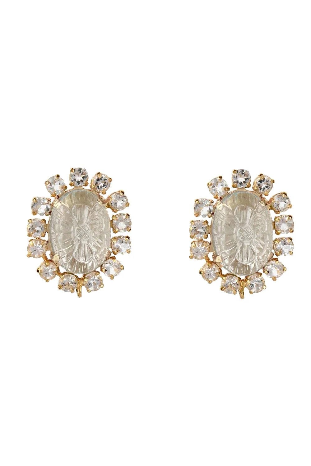 Clear Quartz White Topaz Alondra Stud Earrings Clear Quartz White Topaz Alondra Stud Earrings