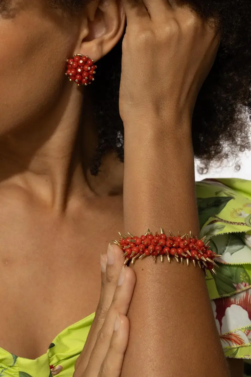 ALETTO BROTHERS Coral Bead Spiked Muse Bracelet | Thumbnail 3