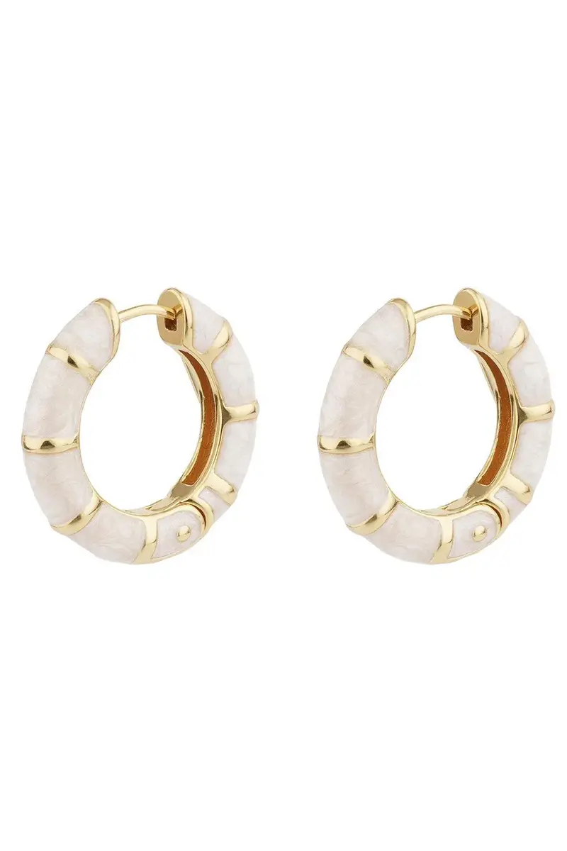 Gas Bijoux Cream Bambou Hoop Earrings | Image 1 Gas Bijoux Cream Bambou Hoop Earrings | Image 1