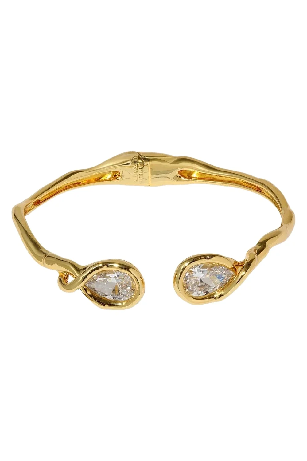 Crystal Asterales Capped Hinge Cuff Bracelet
