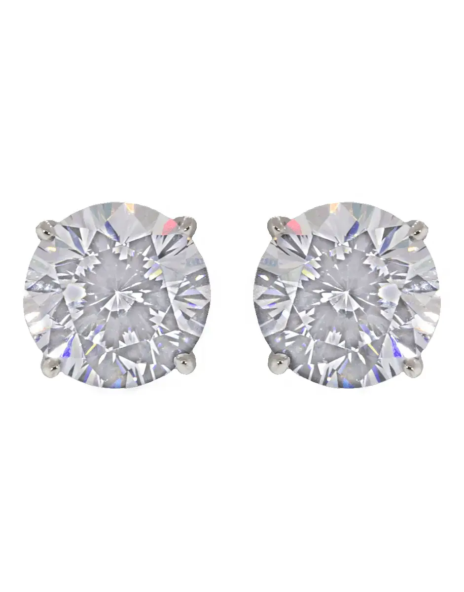 FANTASIA by DESERIO Cubic Zirconia Round Stud Earrings | Image 1 FANTASIA by DESERIO Cubic Zirconia Round Stud Earrings | Image 1