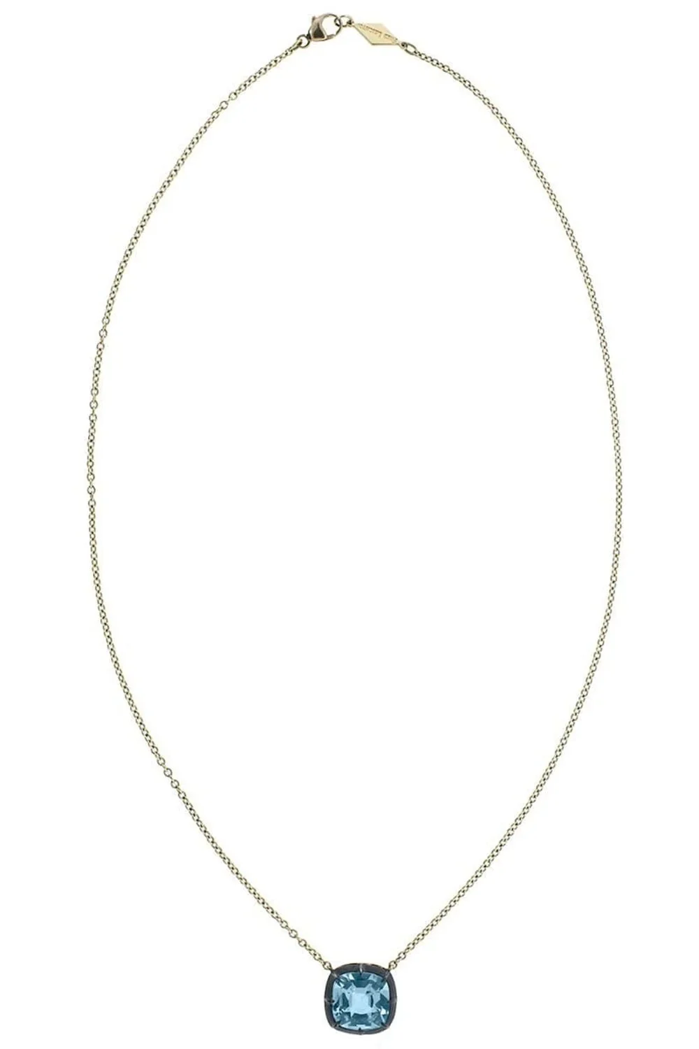 Cushion Blue Topaz Collet Signature Pendant Necklace Cushion Blue Topaz Collet Signature Pendant Necklace
