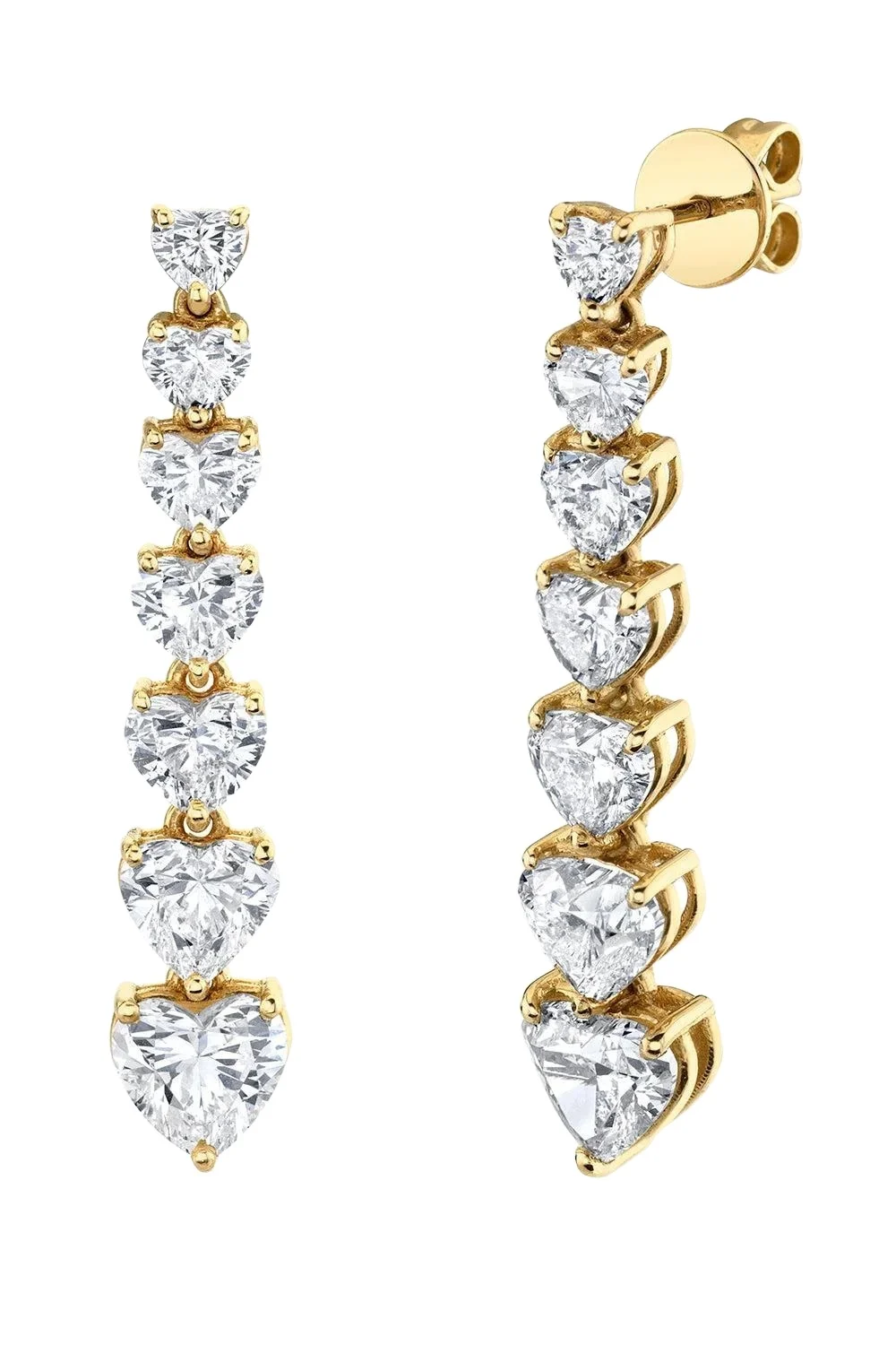 Diamond 7 Heart Drop Earrings Diamond 7 Heart Drop Earrings