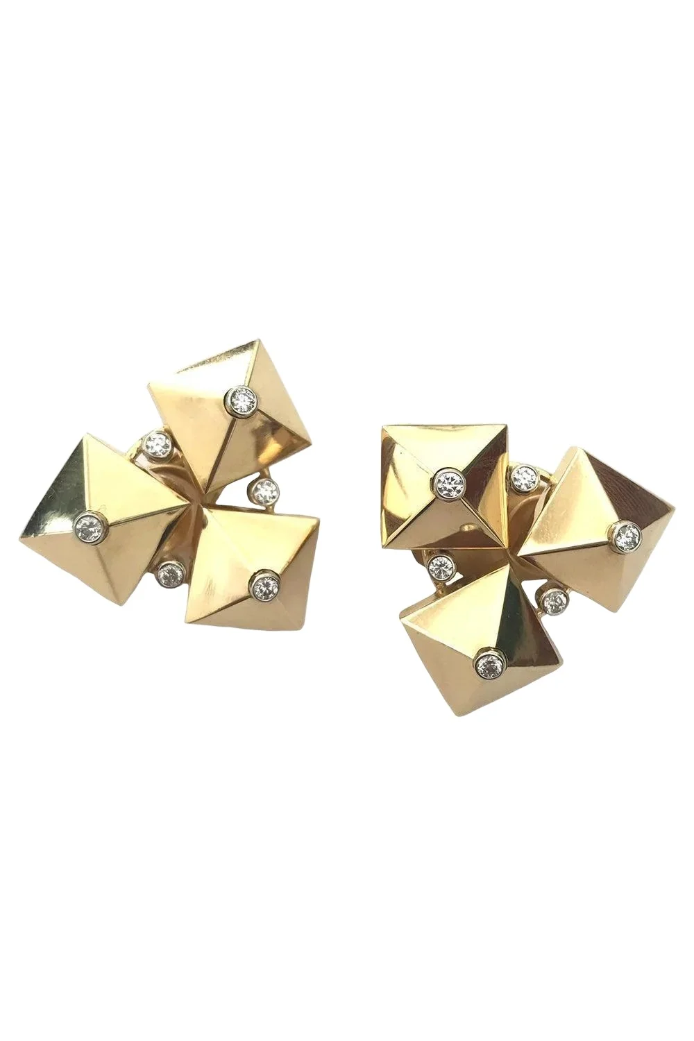 ALETTO BROTHERS Diamond Accent Piramide Triple Earrings