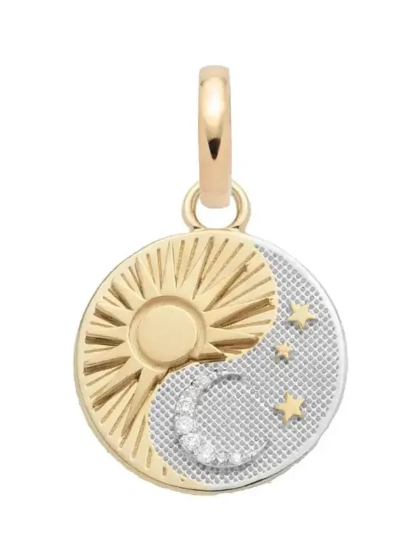 Diamond Balance Baby Medallion - Yellow White Gold