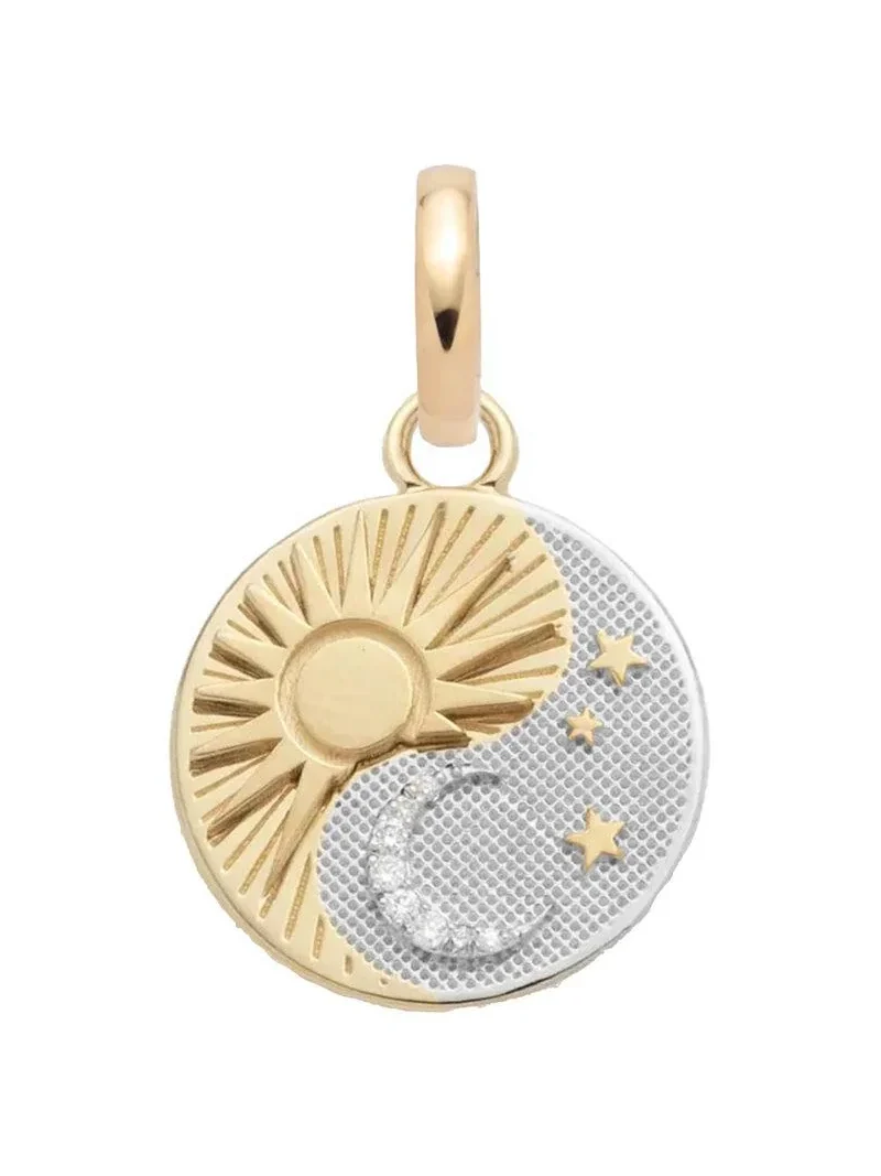 Diamond Balance Baby Medallion - Yellow White Gold Diamond Balance Baby Medallion - Yellow White Gold