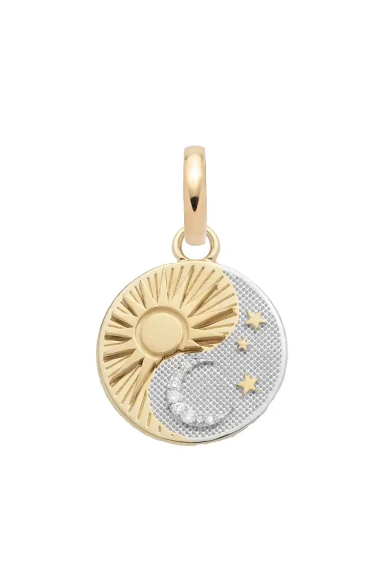 Foundrae Diamond Balance Baby Medallion - Yellow White Gold | Image 1 Foundrae Diamond Balance Baby Medallion - Yellow White Gold | Image 1