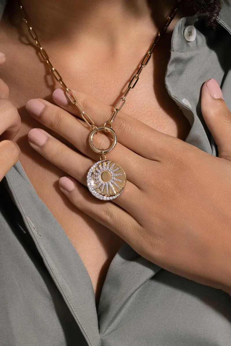 Foundrae Diamond Balance Large Specialty Medallion | Thumbnail 3 Foundrae Diamond Balance Large Specialty Medallion | Thumbnail 3