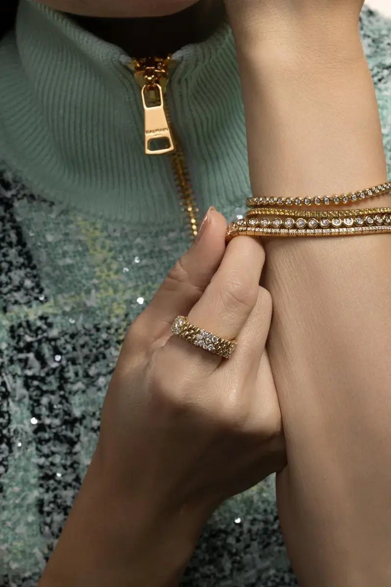 ROBERTO DEMEGLIO Diamond Bezel Stretch Bracelet | Thumbnail 4