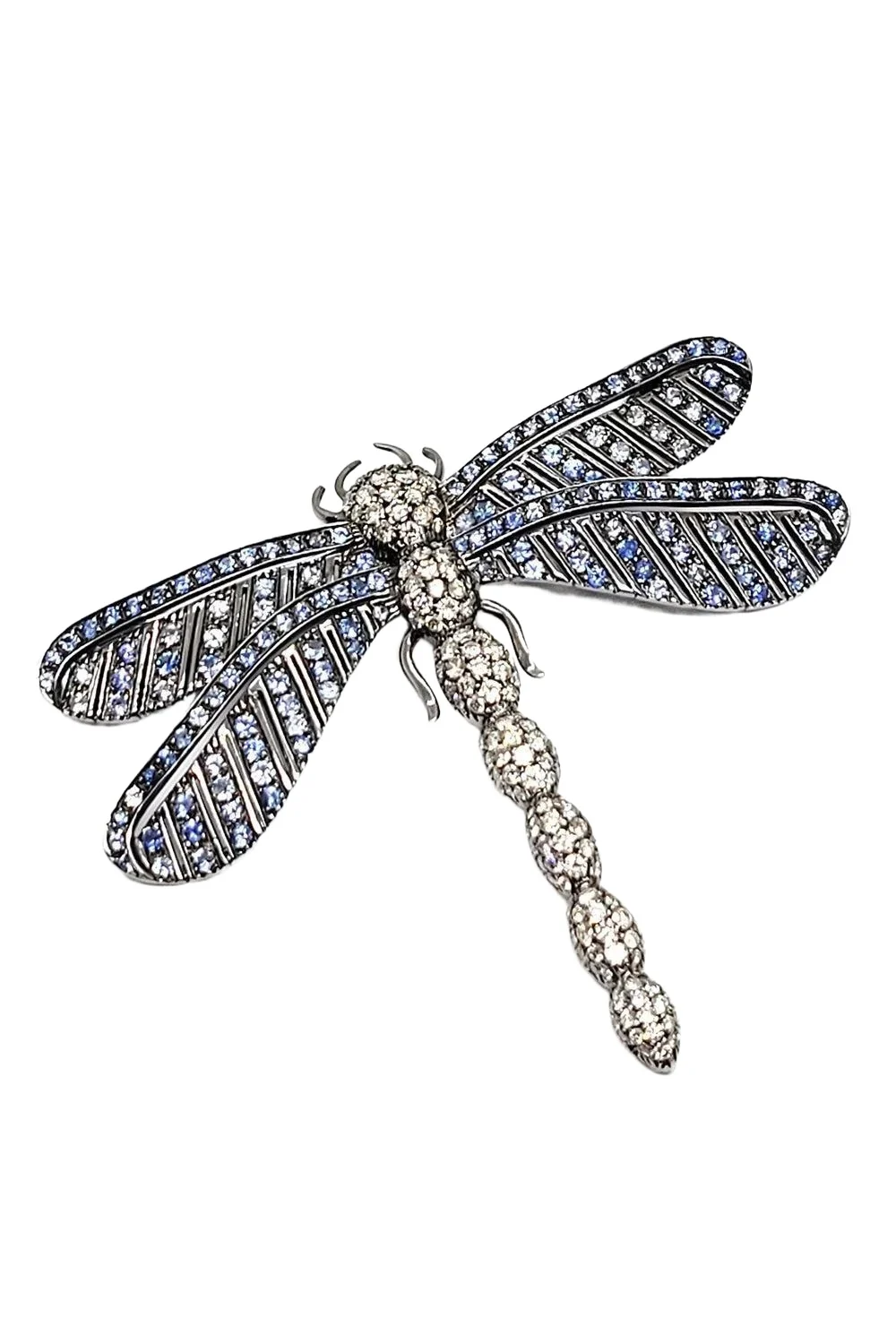 ANDREOLI Diamond Blue Sapphire Dragonfly Pin