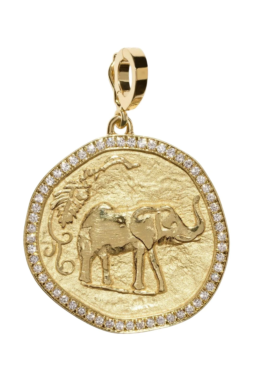 Diamond Border Elefante Large Coin Charm Diamond Border Elefante Large Coin Charm