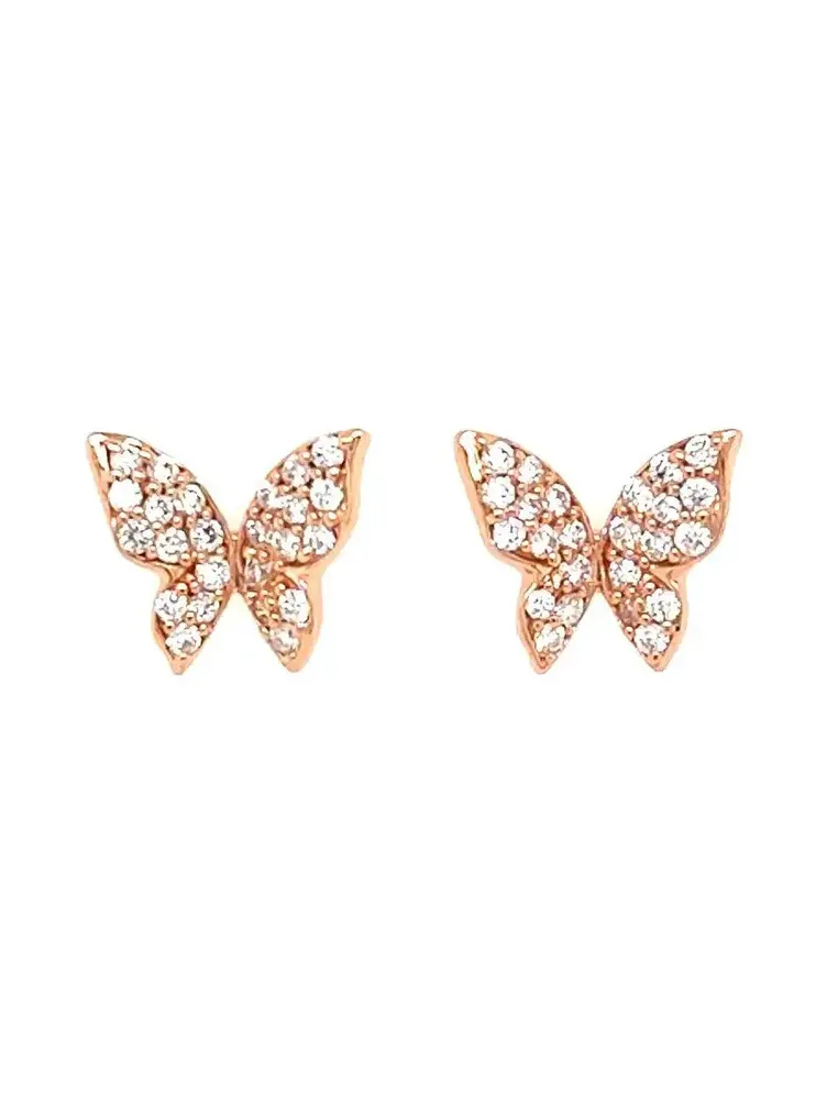 Diamond Butterfly Stud Earrings Diamond Butterfly Stud Earrings
