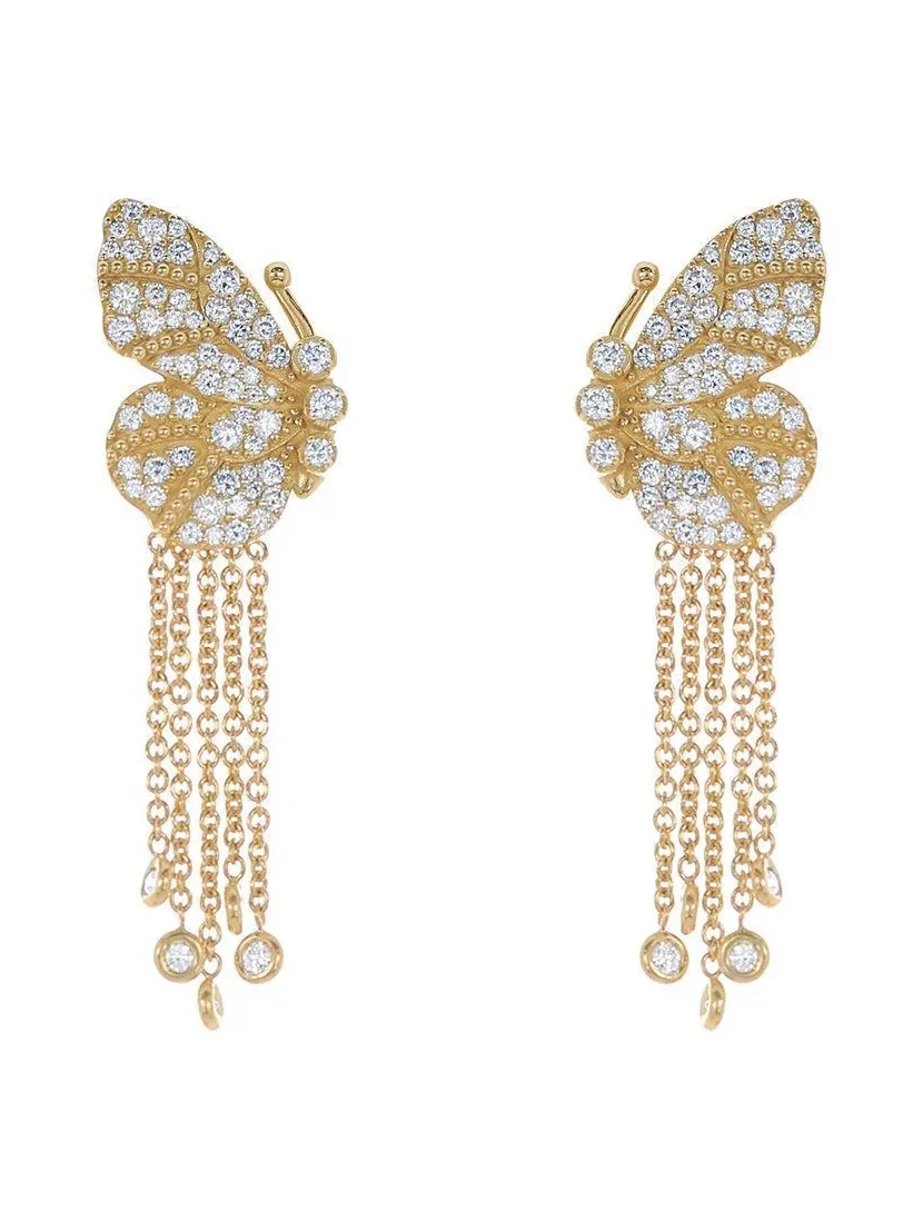 Diamond Butterfly Wing Earrings Diamond Butterfly Wing Earrings