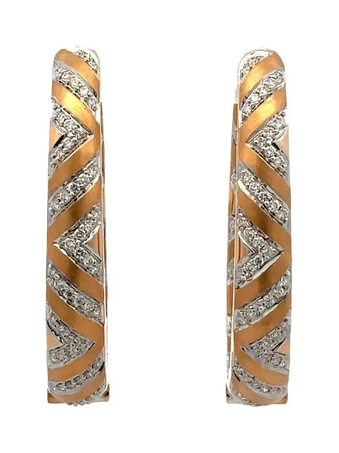 Diamond Chevron Hoop Earrings Diamond Chevron Hoop Earrings