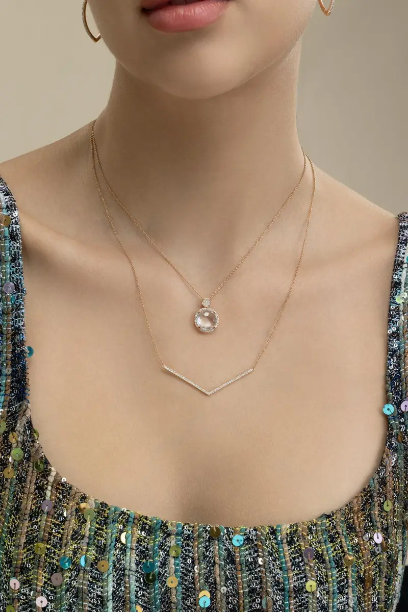 LISA NIK Diamond Chevron Necklace | Thumbnail 2