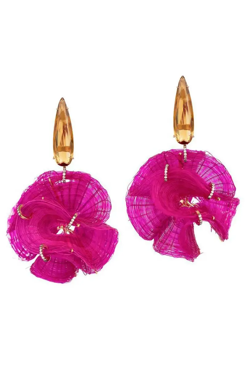 Silvia Furmanovich Diamond Citrine Pink Horse Mane Sphere Earrings | Image 1 Silvia Furmanovich Diamond Citrine Pink Horse Mane Sphere Earrings | Image 1