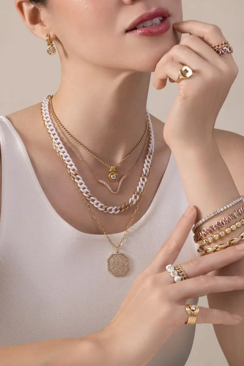 Melissa Kaye Diamond Clara Curved Pendant Necklace | Thumbnail 2