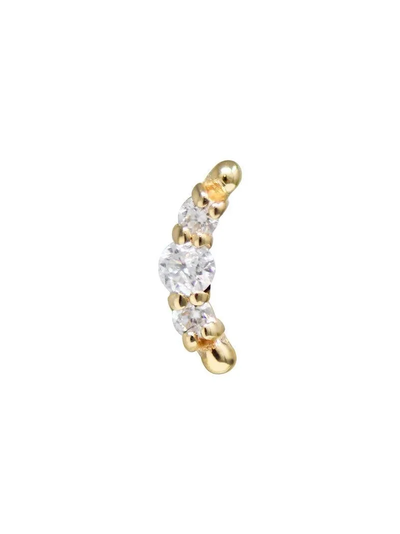 Anzie Diamond Cleo Croissant Stud Earring