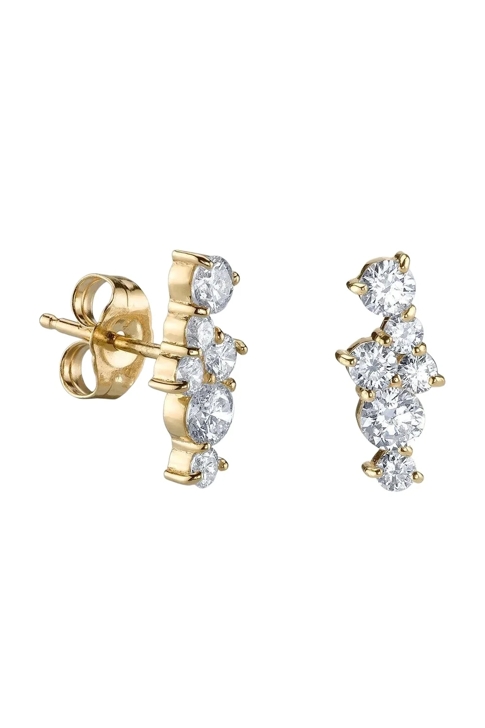 Sydney Evan Diamond Cocktail Bar Stud Earrings