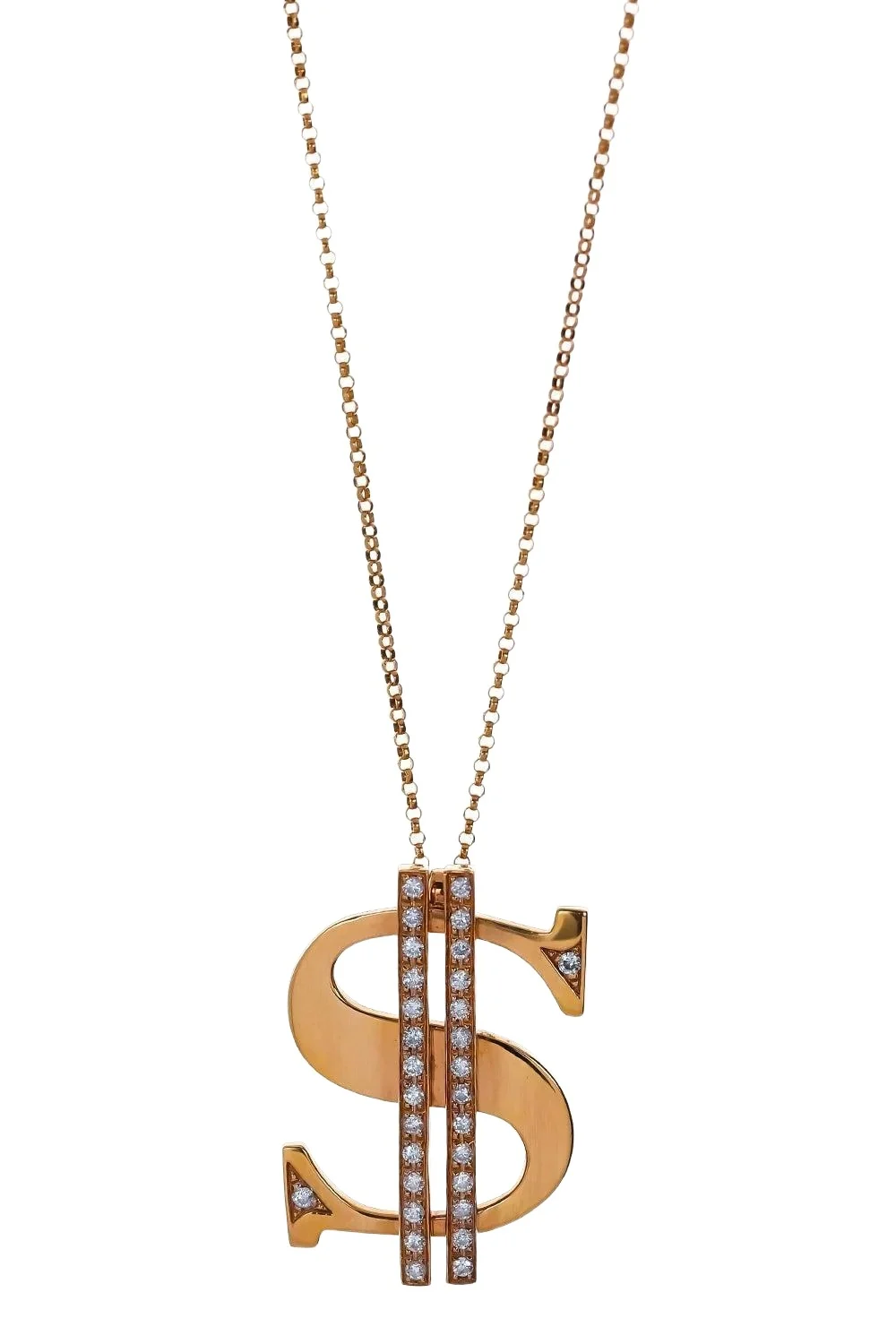 STEFERE Diamond Dollar Sign Necklace