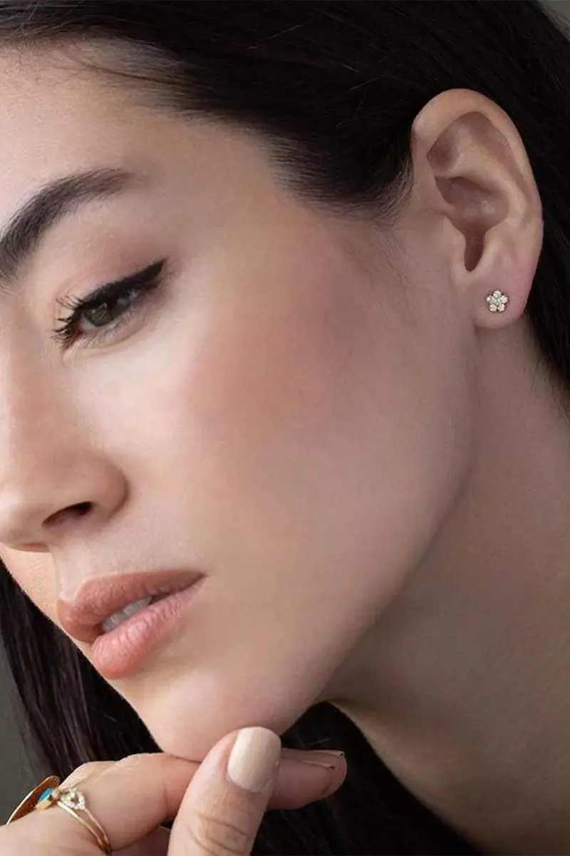Jennifer Meyer Diamond Flower Studs | Thumbnail 2