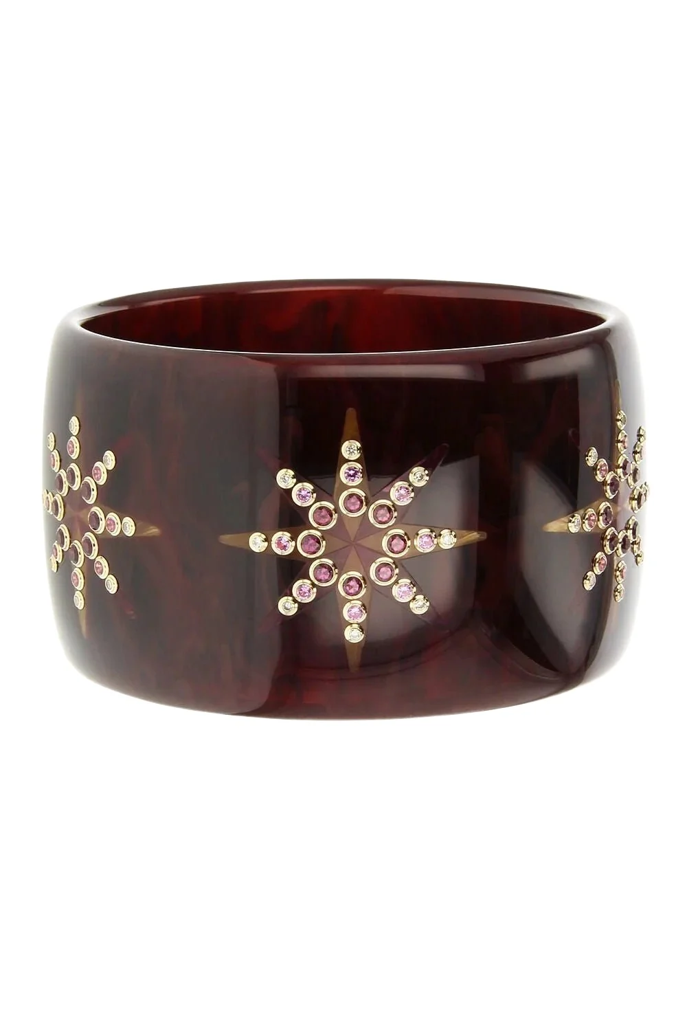 MARK DAVIS Diamond Garnet Burgundy Bakelite Bangle