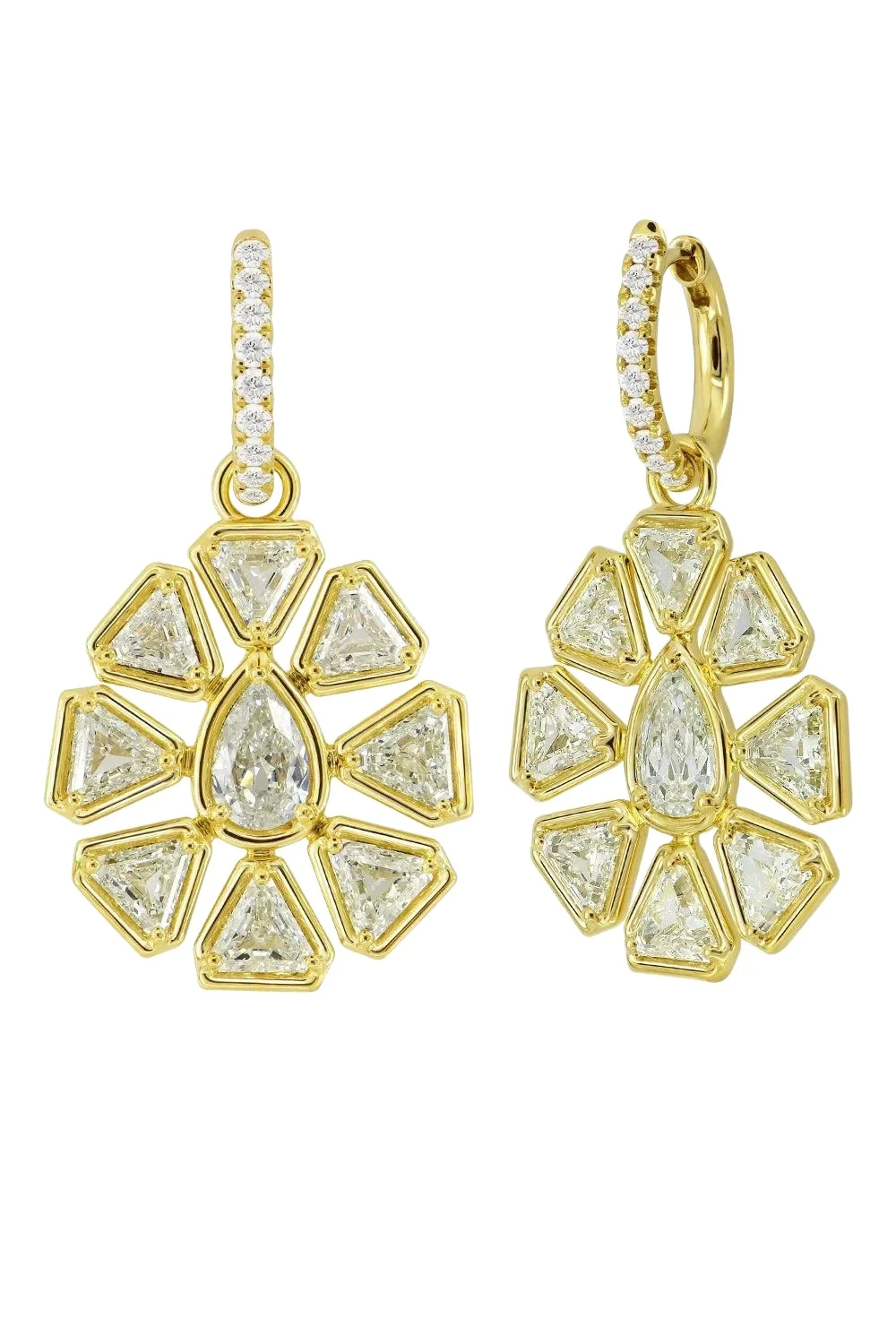 Diamond Halo Shield Earrings Diamond Halo Shield Earrings