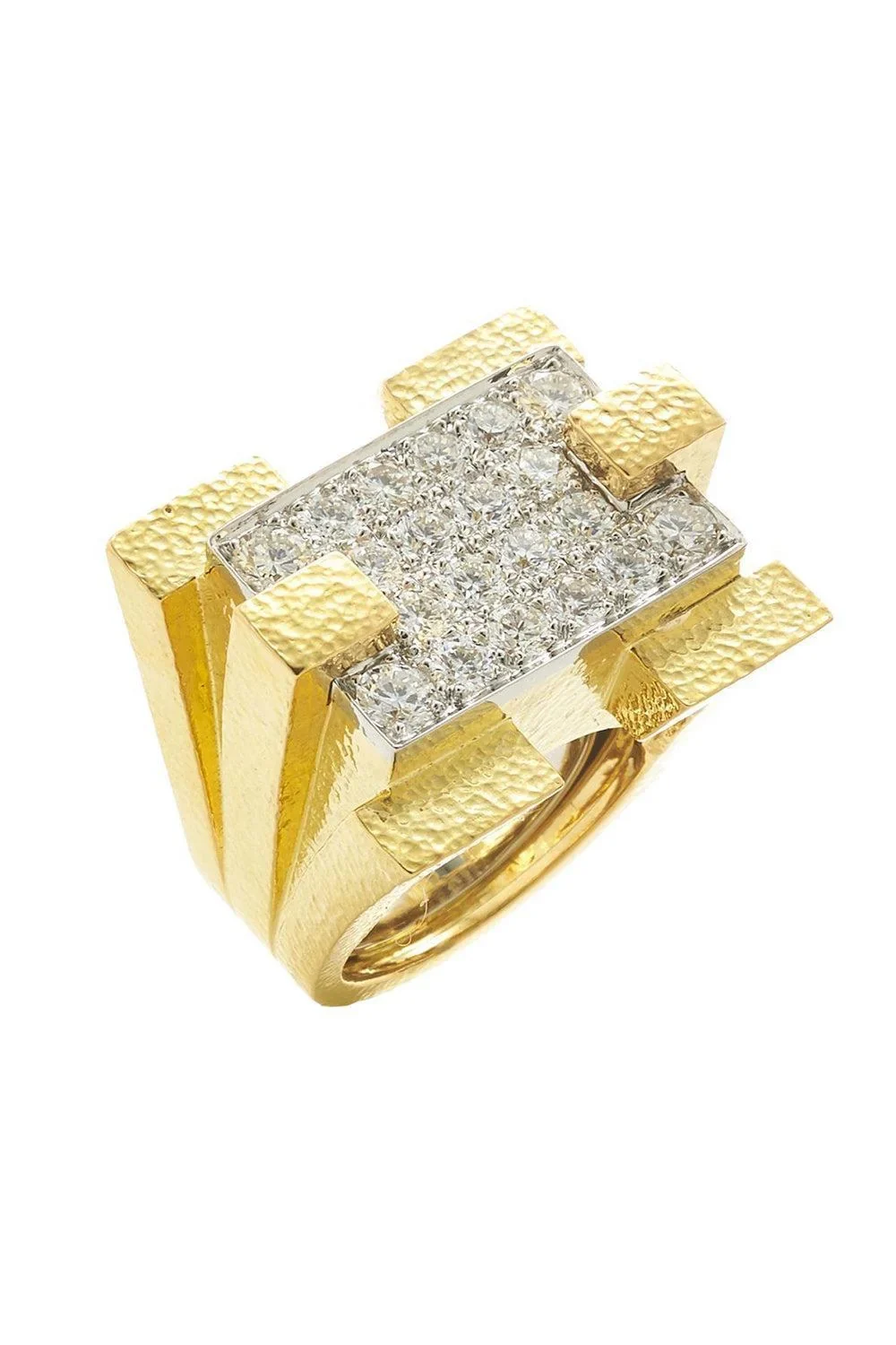 Diamond Hammered Scaffold Ring Diamond Hammered Scaffold Ring