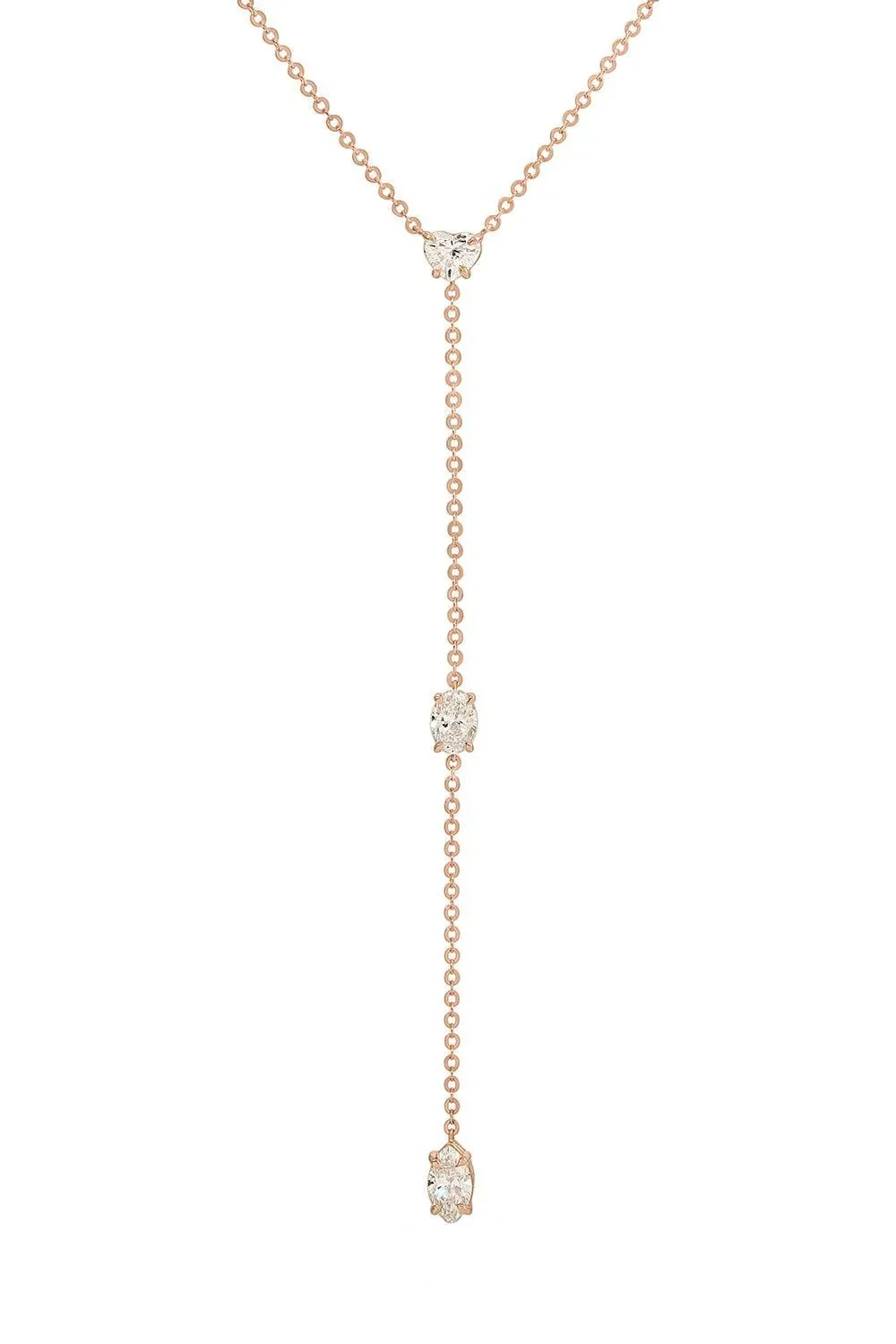 Anita Ko Diamond Heart Oval Short Lariat Necklace