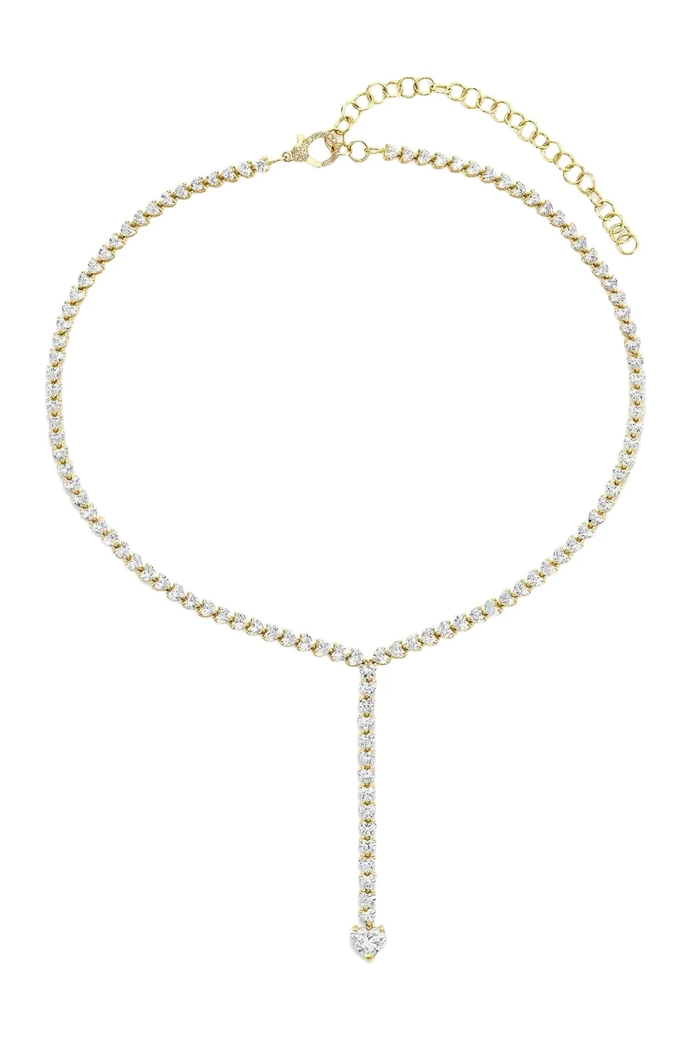 Diamond Heart Y Necklace