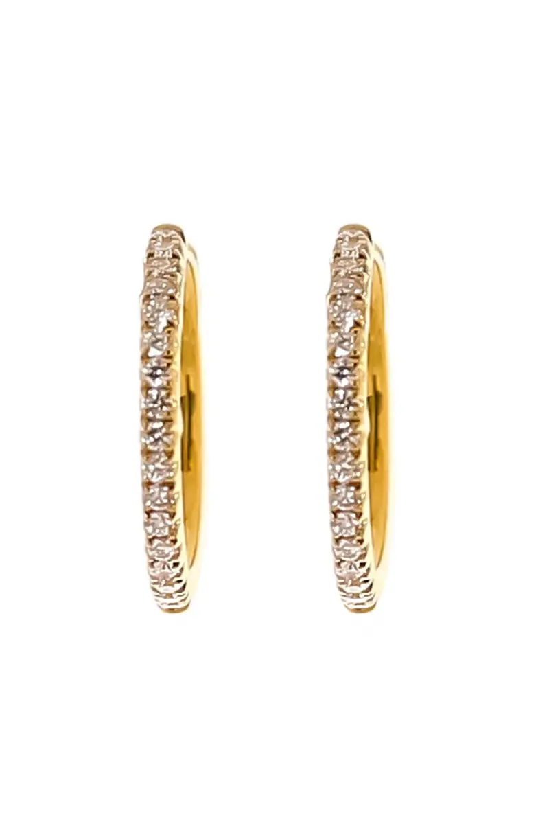 LISA NIK Diamond Hinge Hoop Earrings | Image 1 LISA NIK Diamond Hinge Hoop Earrings | Image 1