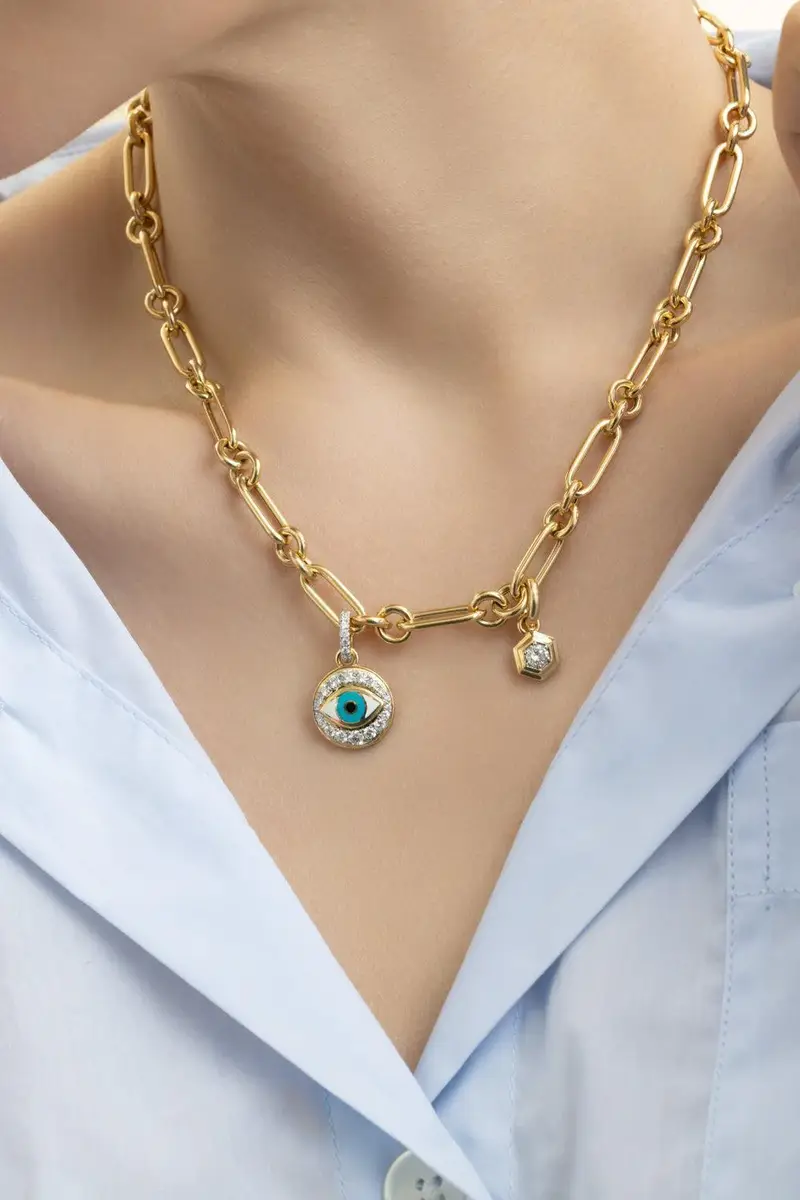 SARA WEINSTOCK Diamond Honey Comb Pendant Charm | Thumbnail 5