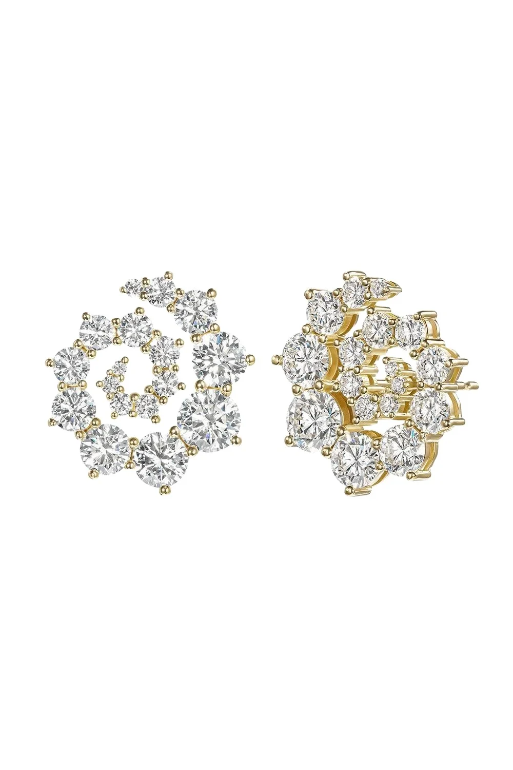 Diamond Large Riley Swirl Stud Earrings Diamond Large Riley Swirl Stud Earrings