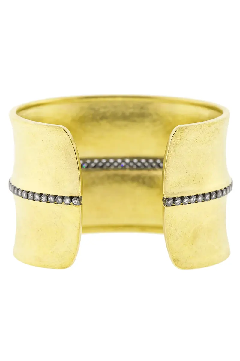 TODD REED Diamond Line Wide Gold Cuff | Thumbnail 5