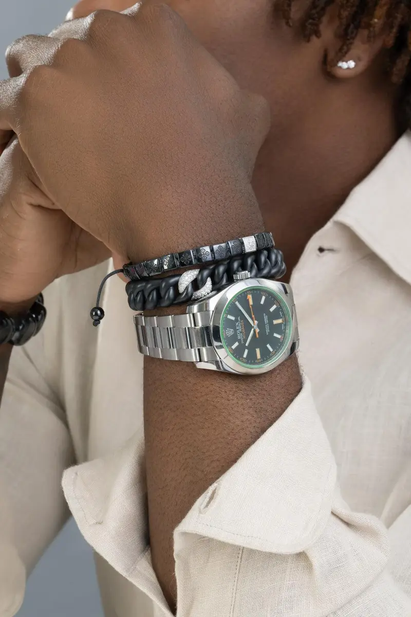 ROBERTO DEMEGLIO Diamond Link Groumette Stretch Bracelet | Thumbnail 2 ROBERTO DEMEGLIO Diamond Link Groumette Stretch Bracelet | Thumbnail 2