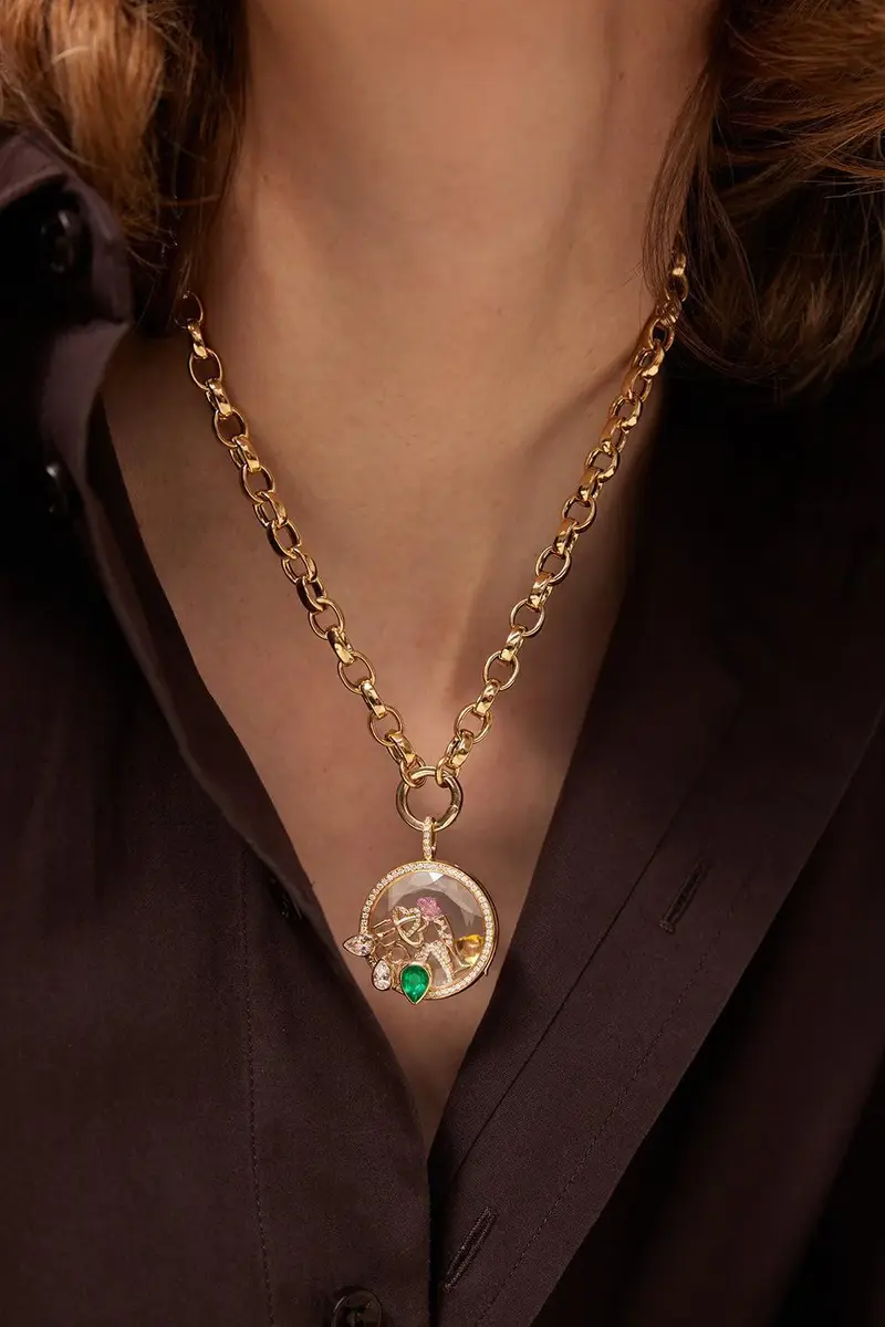 LOQUET Diamond Linked Hearts Charm | Thumbnail 2