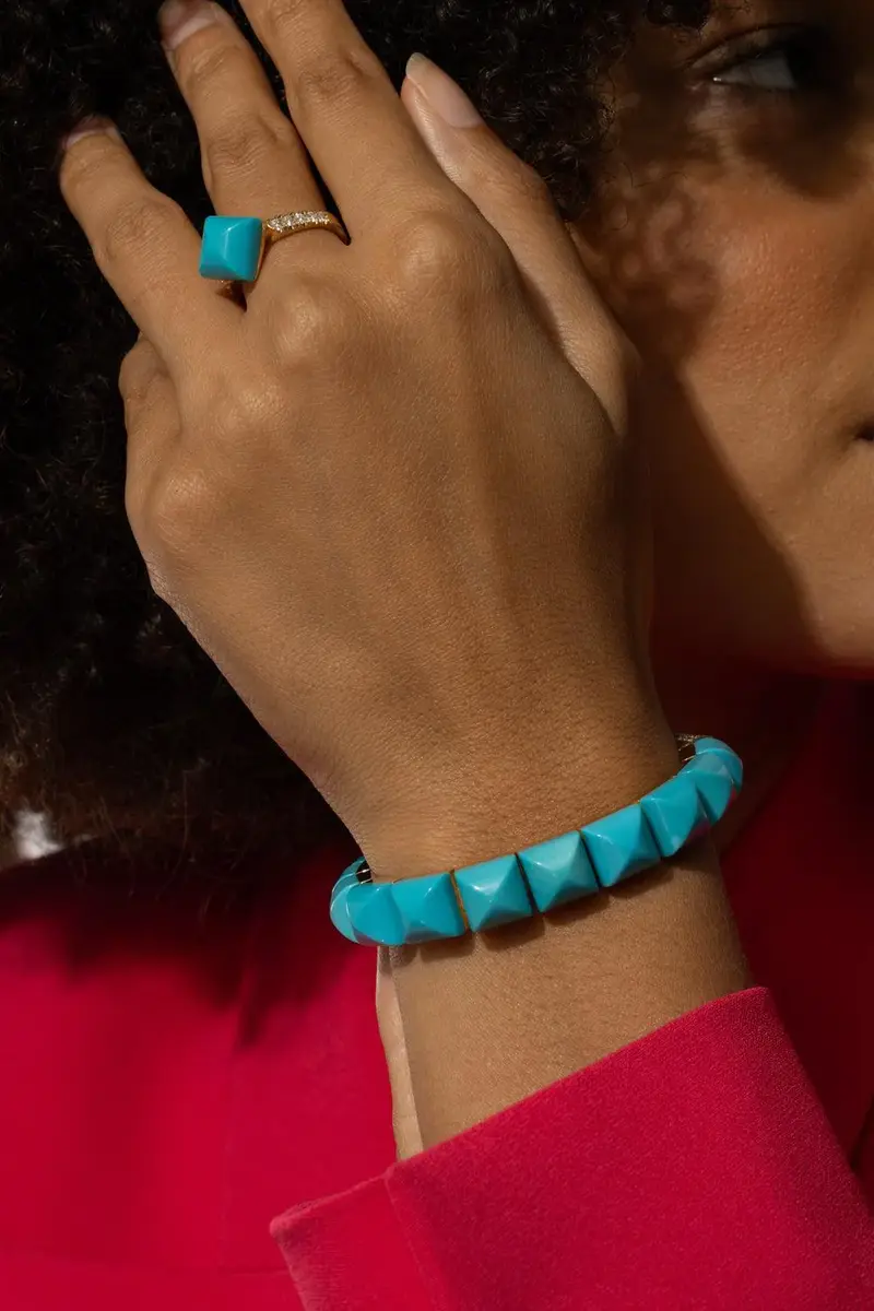 ALETTO BROTHERS Diamond Lock Piramide Turquoise Bracelet | Thumbnail 4 ALETTO BROTHERS Diamond Lock Piramide Turquoise Bracelet | Thumbnail 4