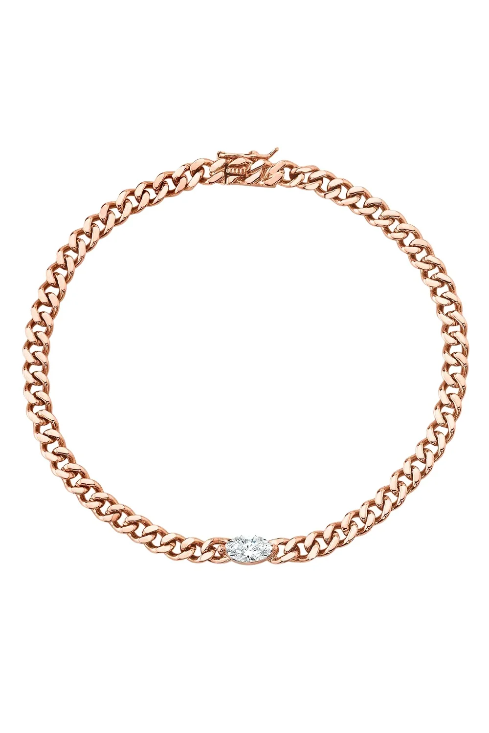 Anita Ko Diamond Marquise Center Small Cuban Chain Link Bracelet