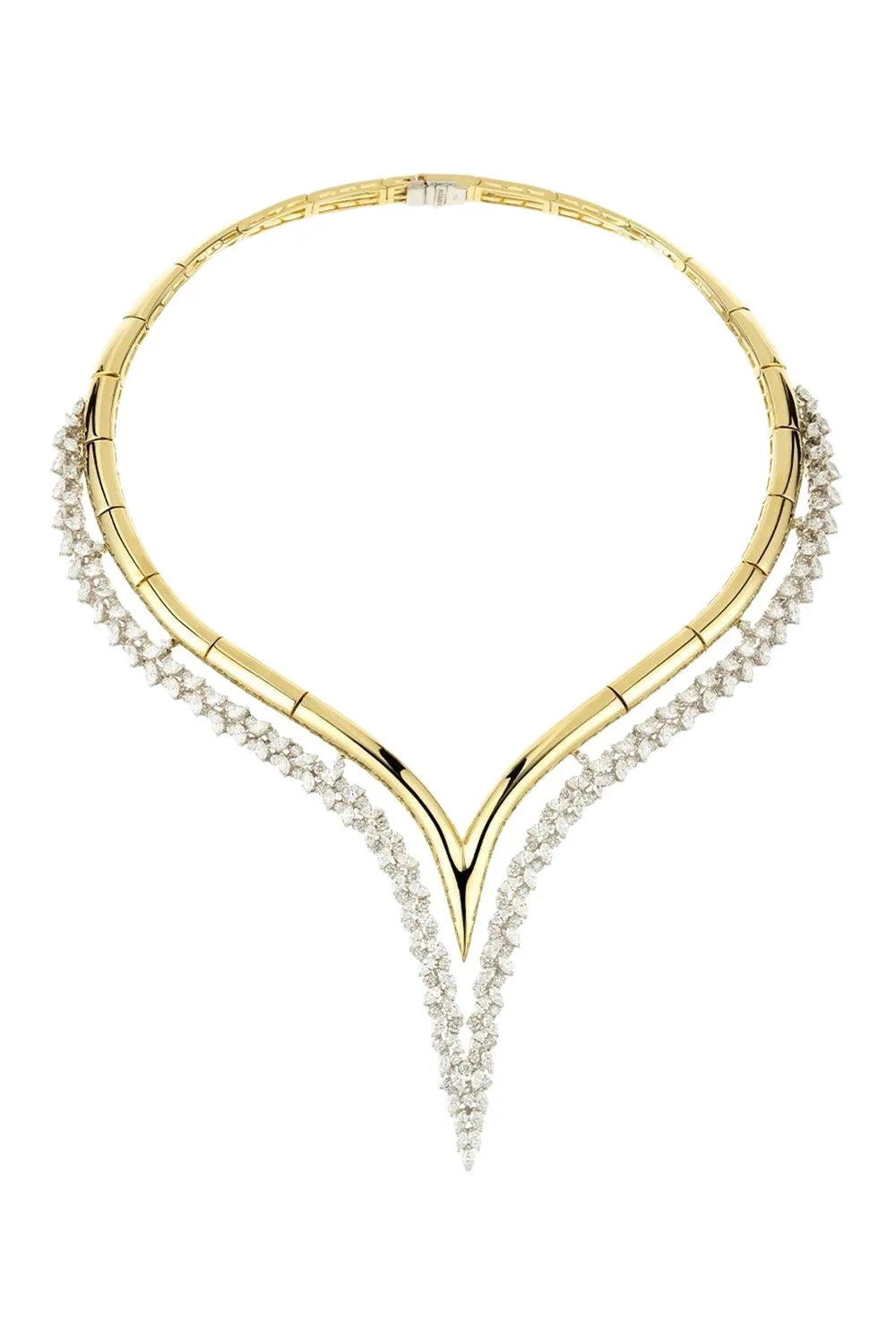 Diamond Marquise Golden Strada Statement Necklace Diamond Marquise Golden Strada Statement Necklace