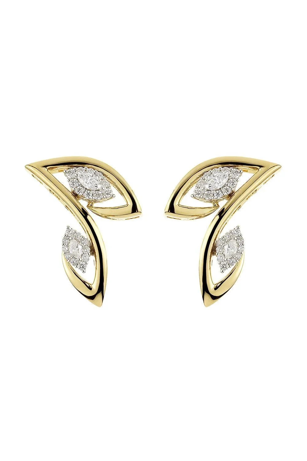Diamond Marquise Pointed Golden Strada Earrings