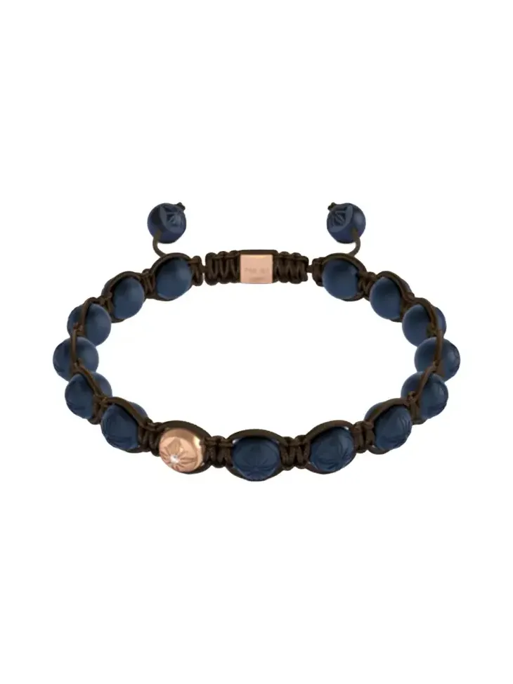 Diamond Matte Blue Braided Bracelet