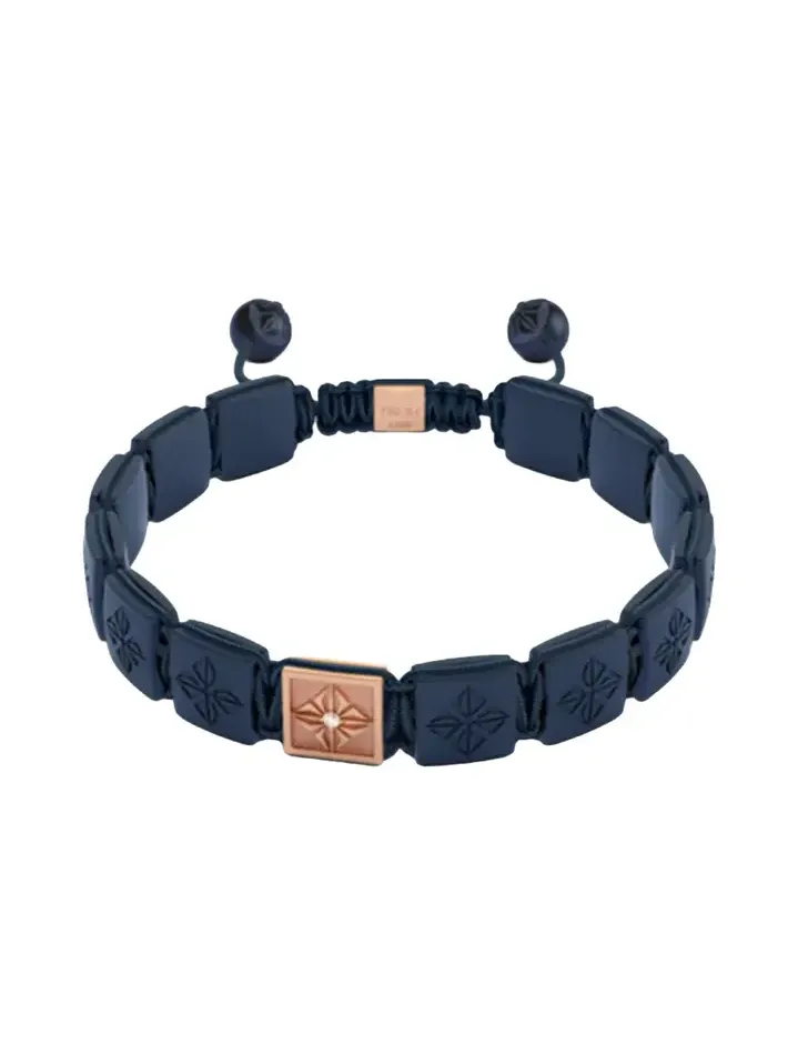 Diamond Matte Blue Lock Bracelet